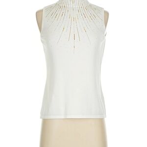 Tahari White and Gold Tank Top